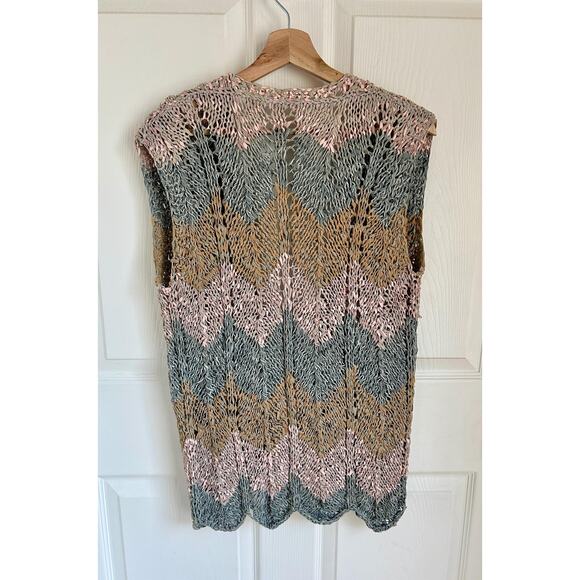 Vintage 90's Leather Scrap Woven Women's Vest | Pastel Vest | 90s Boho Style - Picture 4 of 4
